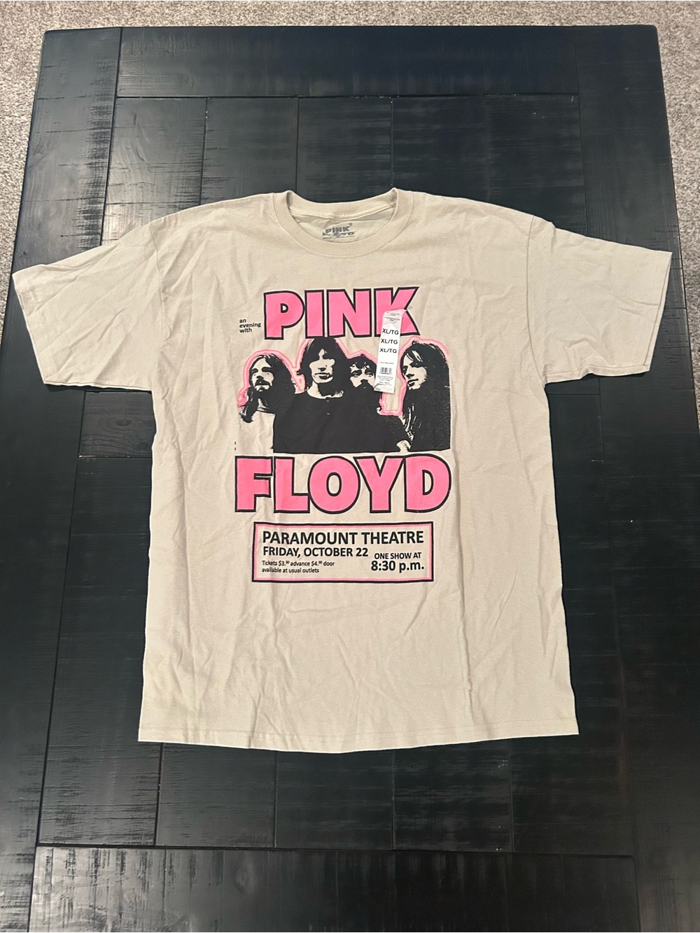 Pink Floyd PINK Graphic Tee in Cream with Pink & Black